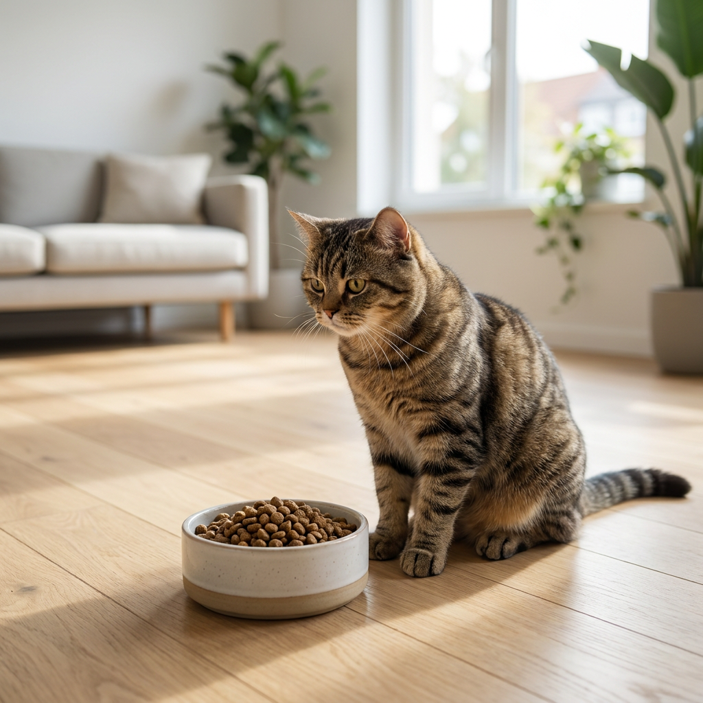 “ração para gatos em ambiente doméstico”